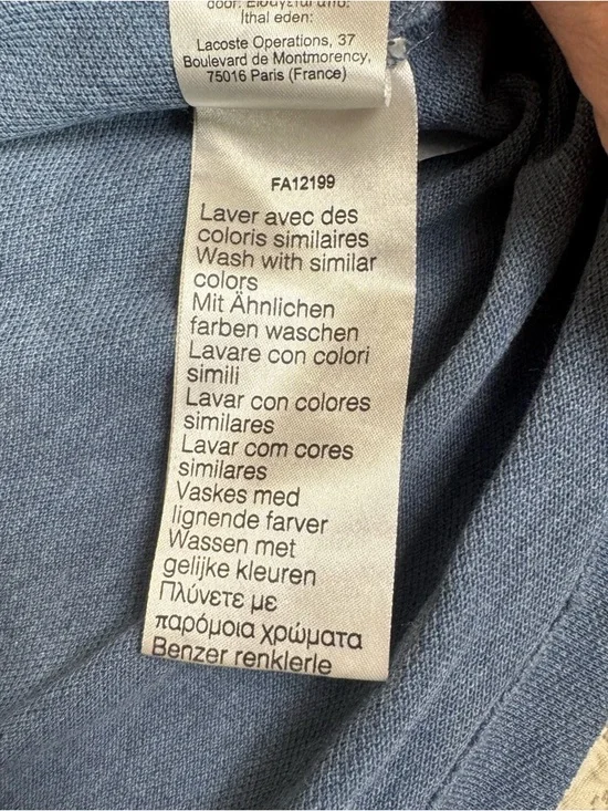 Lacoste Heathered Blue Short-Sleeve Size Large 🐊 - Picture 4 of 8